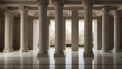Naklejka premium Greek Columns. Classical Architecture and Interior Design