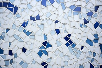 Irregular blue and white mosaic tiles forming a decorative pattern, ideal for backgrounds and design projects