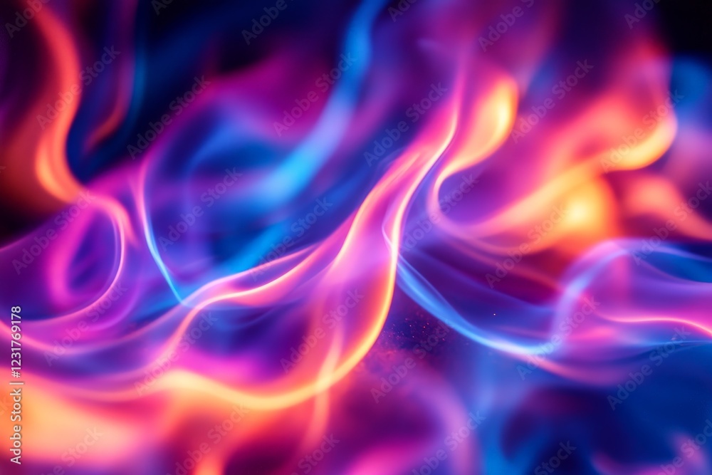 Aufkleber vibrant colors dance in swirling patterns of flame and smoke creating an abstract composition of lig