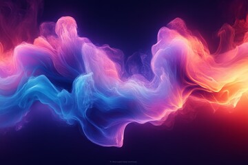 Colorful abstract swirl blending vibrant hues of blue, pink, and orange on a dark background