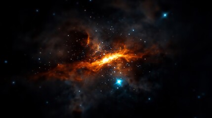 Fototapeta premium Cosmic Nebula: A Fiery Dance of Stars and Gas