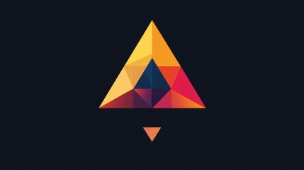 Abstract geometric triangle design, dark background. Website banner