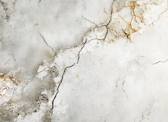 Obraz premium A cracked and weathered stone wall with a white background