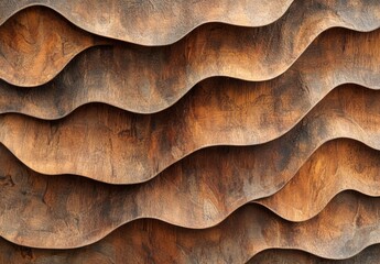 A wooden surface with a series of waves, giving it a natural and organic feel