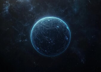 Obraz premium A blue planet in space with a lot of stars