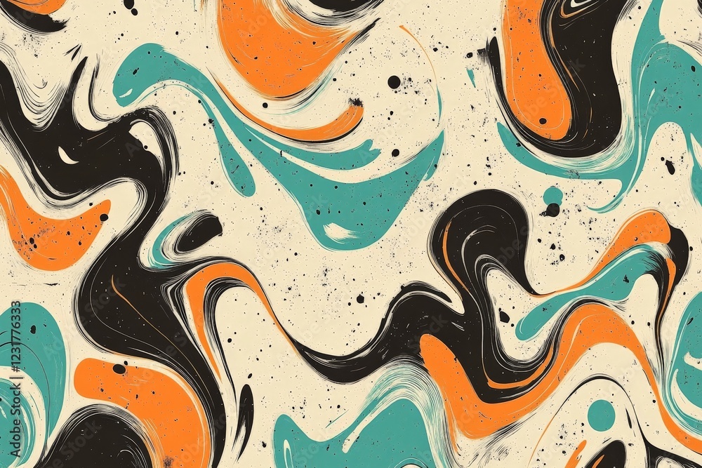 Leinwandbilder Abstract swirling patterns in vibrant colors create a dynamic visual effect on a light background