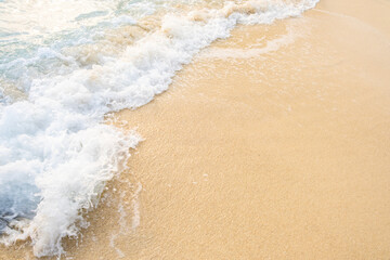 Title	
Nature of the beach and sea Summer with sunshine, sandy beaches, clear blue waters sparkling against the blue sky. On an island with good ecology and environment Background for summer vacation