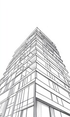Fototapeta premium Architectural Sketch Of A Modern High Rise Building