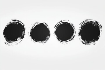 Abstract black circles on a light background showcase artistic brush strokes and minimalist design