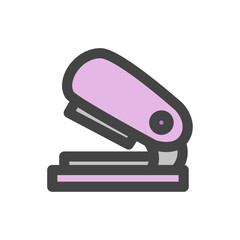 カラー学校道具関連の単品アイコン　ホッチキス