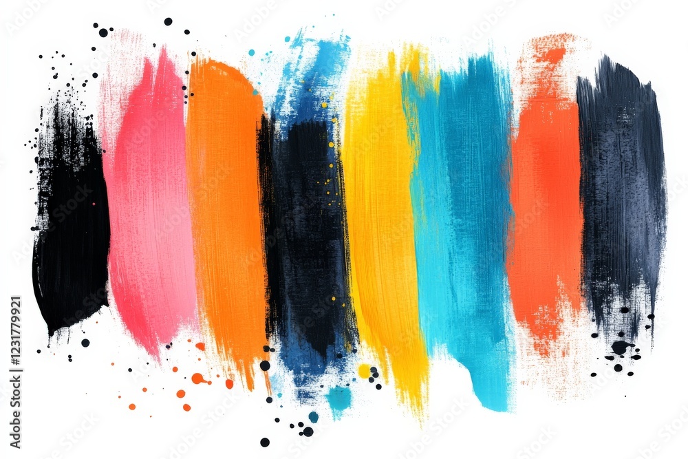 Aufkleber Colorful abstract painting with vibrant strokes and dynamic textures created with various paint techniques