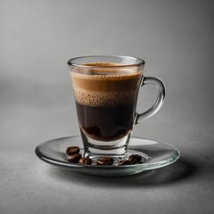 Naklejka premium Glass cup of espresso coffee isolated on transparent background 