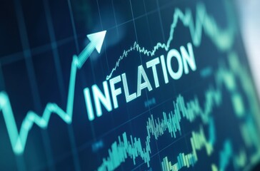 Fototapeta premium A graph with a green arrow pointing upward