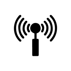 Wifi antenna or signal transmission silhouette icon vector illustration design on white background.