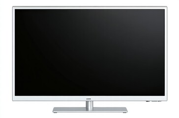 A large flat screen television is turned off
