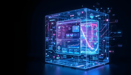 background with code and digital display