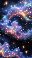 Vibrant Cosmic Nebulae and Stars