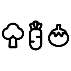 브로컬리, 당근, 토마토 아이콘