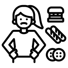 식욕을 느끼는 사람 아이콘