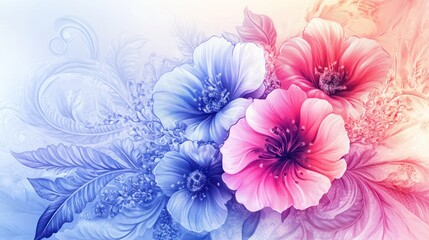 Obraz premium Pastel floral bouquet, soft background, design, decor