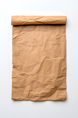 Old worn paper sheet, isolated on white background