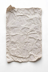 Obraz premium Old worn paper sheet, isolated on white background