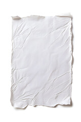 Obraz premium White crumpled paper sheet, isolated on white background 