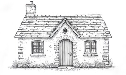 A charming stone cottage with a pitched roof