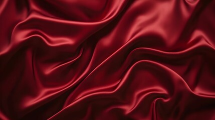 Obraz premium Flowing red silk fabric creating elegant textures in soft lighting