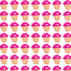 seamless pattern with cupcakes