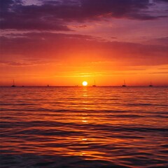 Obraz premium sunset in the sea