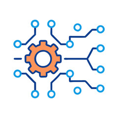 Machine Learning Icon Vector Illustration AI Technology Data Science Graphics