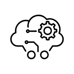 Obraz premium Machine Learning Icon Vector Illustration AI Data Science Technology Visualization