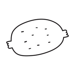 Kiwi. Outline isolated icon. Vector illustration on white background.