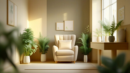 Simple soft focus of a calm, peaceful healthcare environment, perfect for adding stress management or mental health tips