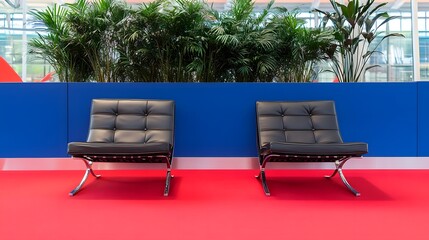 Luxury VIP seating area with red carpet, showcasing an exclusive and elegant atmosphere for premium events and sophisticated gatherings