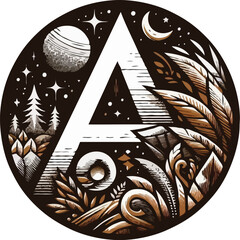 Letter A in different Shape Design