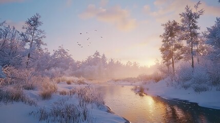 Trip to Winter Nature 16K Resolution Ultra Photorealistic