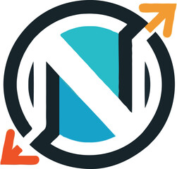 Letter N Initial Cyber Multimedia Logo