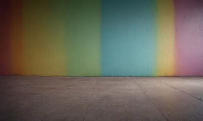 Fototapeta premium Cement wall and floor for copy space, vibrant, Colorful gradient splash