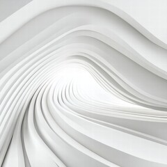 The image is a white abstract painting of a spiral