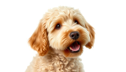 golden doodle dog isolated on transparent background Generative Ai. Dog lovers