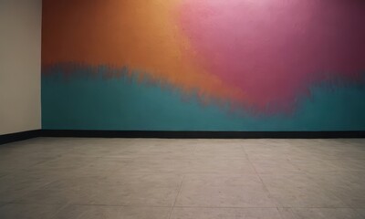 Cement wall and floor for copy space, vibrant, Colorful gradient splash