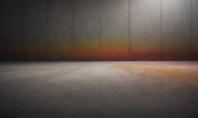 Cement wall and floor for copy space, vibrant, Colorful gradient splash