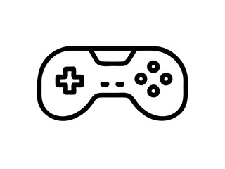 video game controller black line art vector, Simple vector icon style with white background.