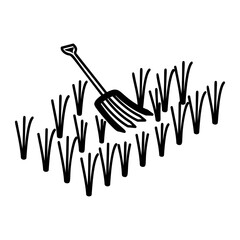 Adjustable Garden Rake for Leaves isometric outline concept,  bamboo teeth hand-rake vector icon design, Lawn and Gardening symbol, Farm and Plant sign, agriculture and horticulture equipment 
