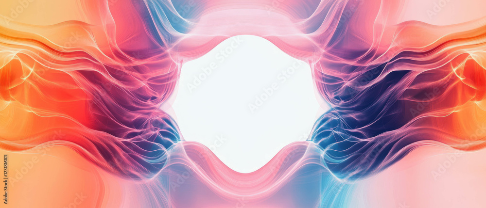 Poster dynamic audio waves create an abstract background with a minimalist center for creativity