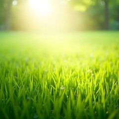 Fototapeta premium Golden Sunlight Dancing on Vibrant Meadows