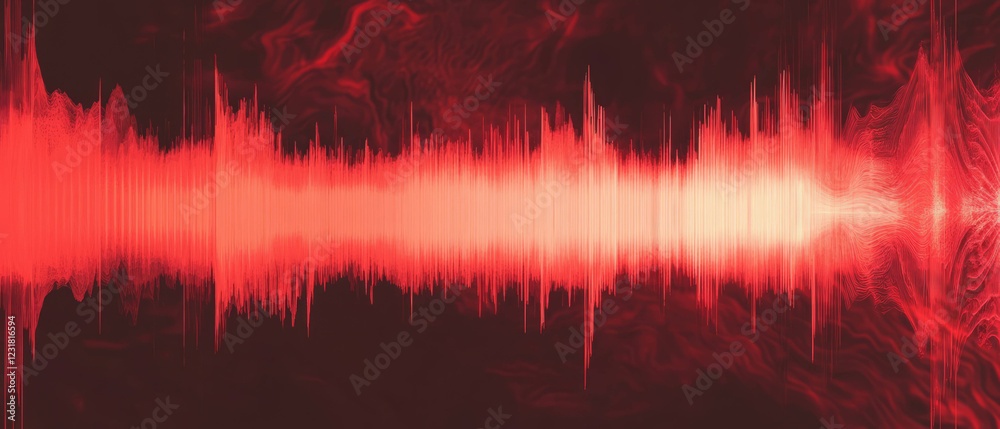 Poster dynamic abstract design of gradient sound waves with smooth center for creative use