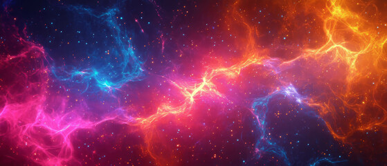 Obraz premium Vibrant abstract background filled with glowing sparks and energetic colors perfect for text use